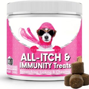 Dog Itch Relief Chews – Allergy & Immunity Support Treats | 120 Soft Chews