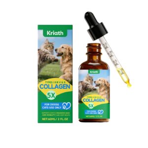 Collagen for Pets – 5X Multi-Type Collagen Drops for Dogs & Cats | Joints, Skin & Coat | 60ml