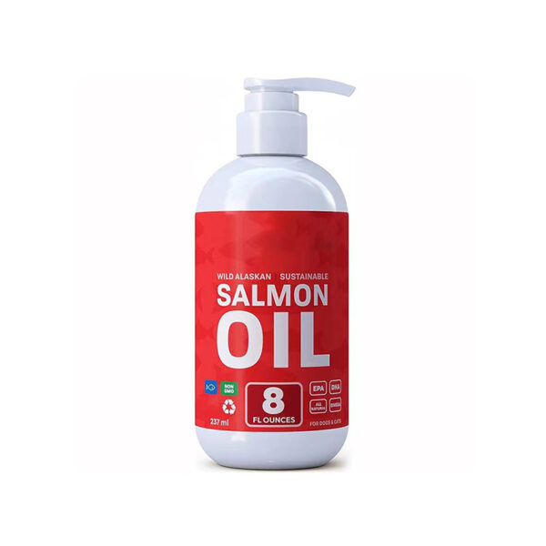 Fish Oil for Dogs and Cats – Wild Alaskan Salmon Oil | 850mg Omega-3 EPA & DHA | Pump Bottle