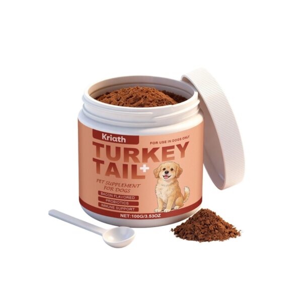 Kriath Turkey Tail+ – Turkey Tail Mushroom for Dogs with Probiotics | Bacon Flavored | 100g