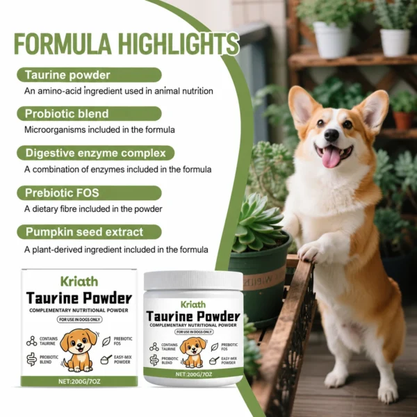 Kriath Taurine Powder for Dogs – 200g Taurine Supplement